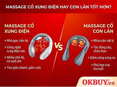 Massage Cổ Xung Điện Hay Con Lăn Tốt Hơn? So Sánh Chi Tiết