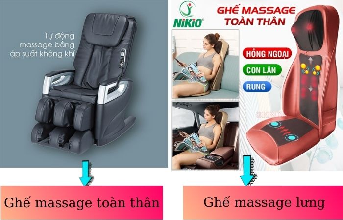 Ghế massage toàn thân và ghế massage lưng có gì khác biệt?