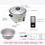 Nồi cơm điện công nghiệp Sharp 7 lít