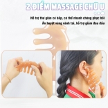 Lược massage đầu, chải cơ, ấn huyệt mũi, cổ vai gáy 2 điểm massage chữ UNikio NK-03C2