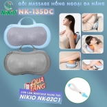 Gối Massage Đa Năng Nikio NK-135DC Có Pin Sạc Hỗ Trợ Giảm Đau Mỏi Cổ Vai Gáy Và Toàn Thân Với 16 Bi Xoay Day Ấn