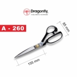 Kéo cắt vải Chuồn Chuồn Hàn Quốc Dragonfly A-260 10.5 inch 26,4cm - Lưỡi thép Carbon cao cấp