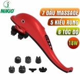 Máy massage cầm tay cá heo pin sạc Nikio NK-178 - 7 đầu cải tiến mới