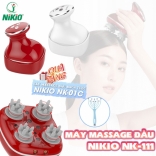 Máy massage đầu cầm tay tia hồng ngoại kết hợp rung và xoa bóp Nikio NK-111 - Giúp giảm đau nhức đầu nhanh chóng, chống nước