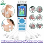 Máy massage xung điện Nikio NK-103A - 4 kênh, 8 miếng dán, 16 chế độ, 20 cường độ tùy chỉnh