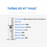 Máy xông mặt mini pin sạc L-3