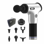 Súng massage cầm tay Nikio NK-171 Bạc - 6 đầu mát xa, 6 chế độ massage, đế sạc thông minh