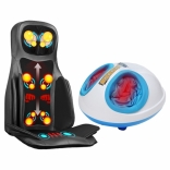 Combo 1 - Bộ sản phẩm hỗ trợ chăm sóc sức khỏe toàn diện từ đầu đến chân - Ghế massage Nikio NK-181 và Máy massage chân Puli PL-909