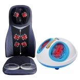 Combo 15 - Bộ sản phẩm hỗ trợ chăm sóc sức khỏe toàn diện từ đầu đến chân - Ghế massage Nikio NK-180 và Máy massage chân Puli PL-909