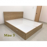 Giường ngủ đơn gỗ MDF có 2 hộc kéo bên hông 1m2 x 2m