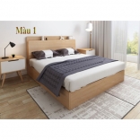 Giường ngủ gỗ công nghiệp MDF có kệ đầu giường, 2 hộc kéo lớn 1m4 x 2m