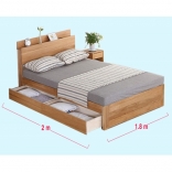 Giường ngủcó kệ đầu giường 1m8 x 2m