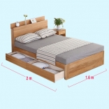 Giường ngủ gỗ công nghiệp có kệ đầu giường, 2 hộc kéo lớn 1m4 x 2m_01