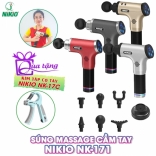 Súng massage cầm tay Nikio NK-171 - 80W -  6 đầu, 6 tốc độ và 5 chế độ mát xa