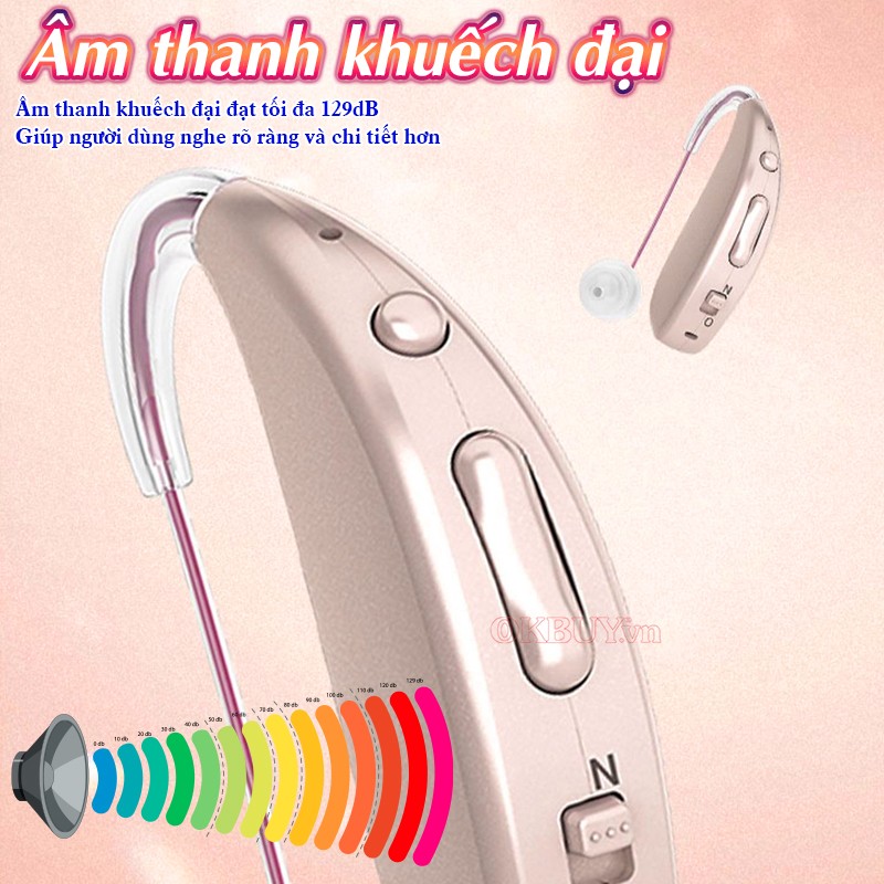 Máy trợ thính pin sạc khuếch đại 129 dB Axon A-308D