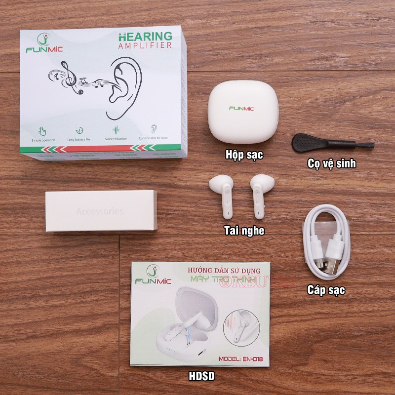 Tai nghe trợ thính không dây bộ phụ kiện FUNMIC EN-D18