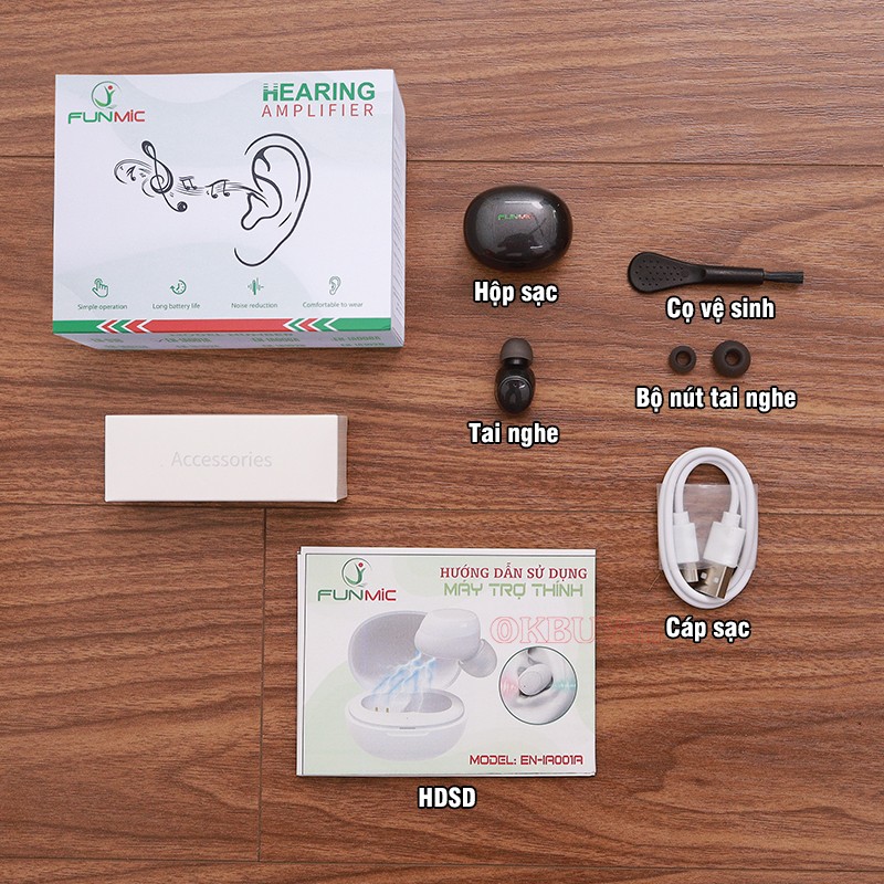 Tai nghe trợ thính không dây bộ phụ kiện FUNMIC EN-IA001A