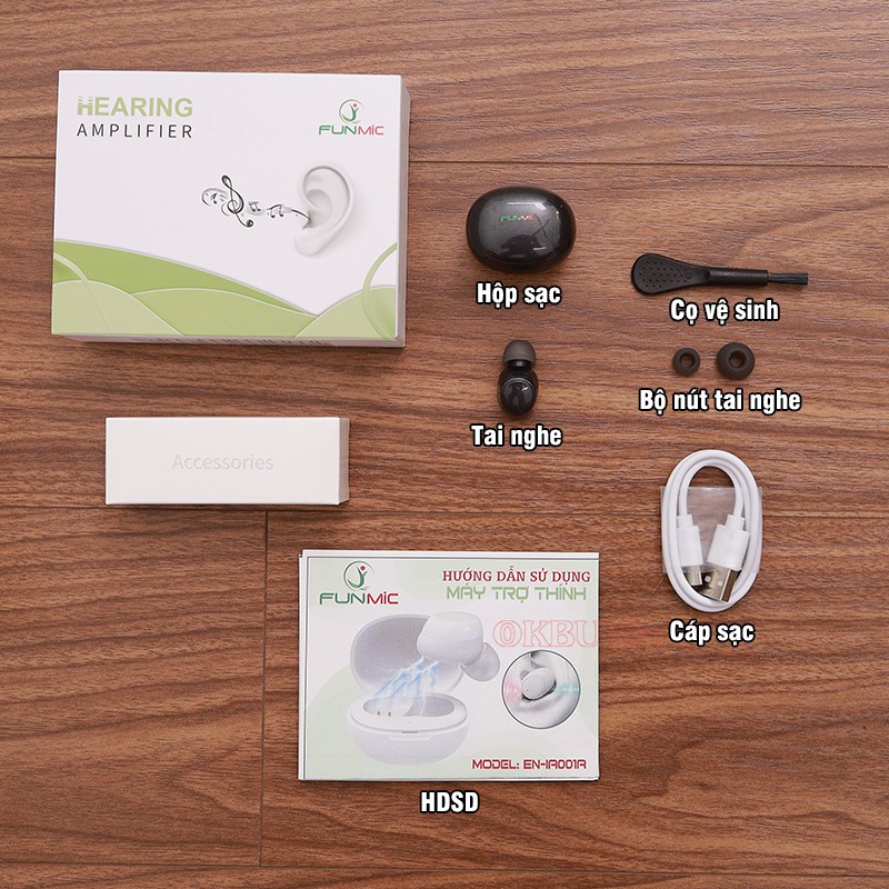 Tai nghe trợ thính không dây bộ phụ kiện FUNMIC EN-IA001A