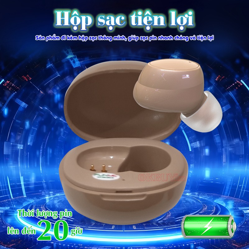 Tai nghe trợ thính không dây hộp sạc tiện lợi FUNMIC EN-IA001A