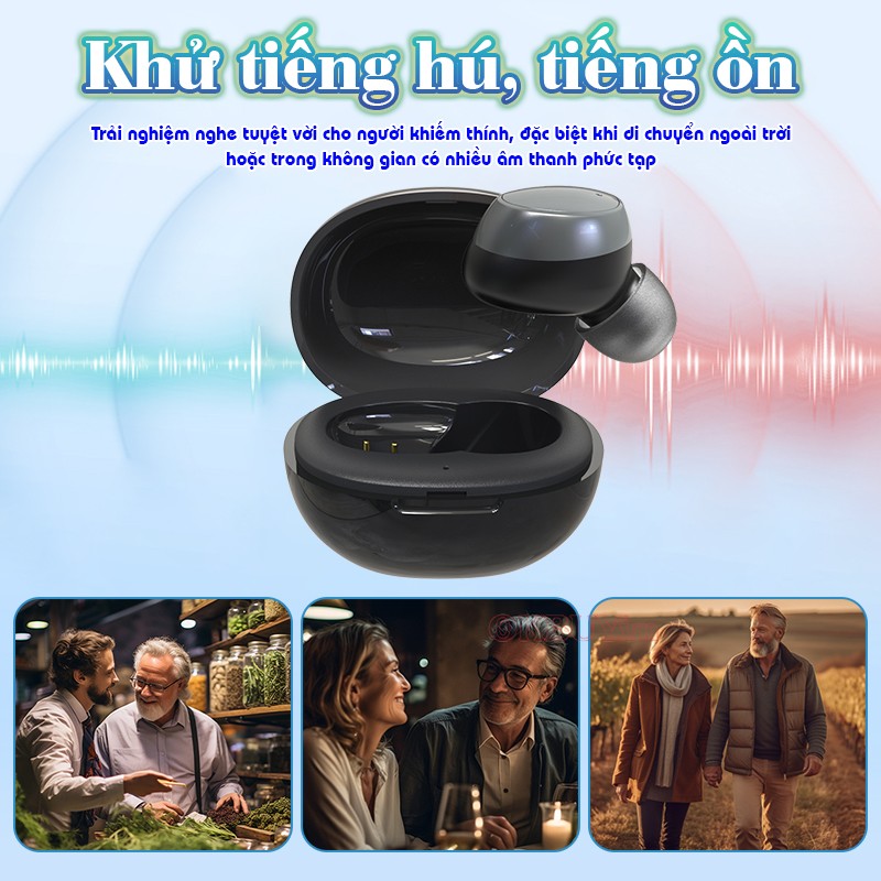 Tai nghe trợ thính không dây khử tiếng hú FUNMIC EN-IA001A