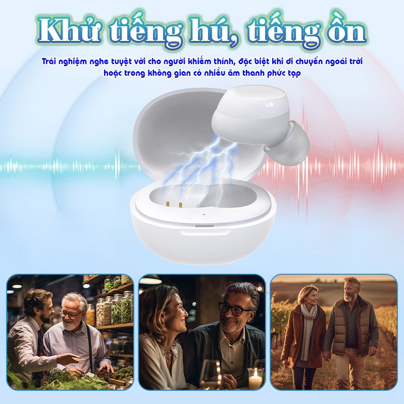 Tai nghe trợ thính không dây khử tiếng hú FUNMIC EN-IA001A