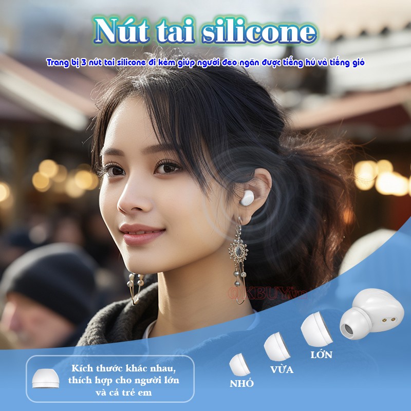 Tai nghe trợ thính không dây nút tai silicone FUNMIC EN-IA001A