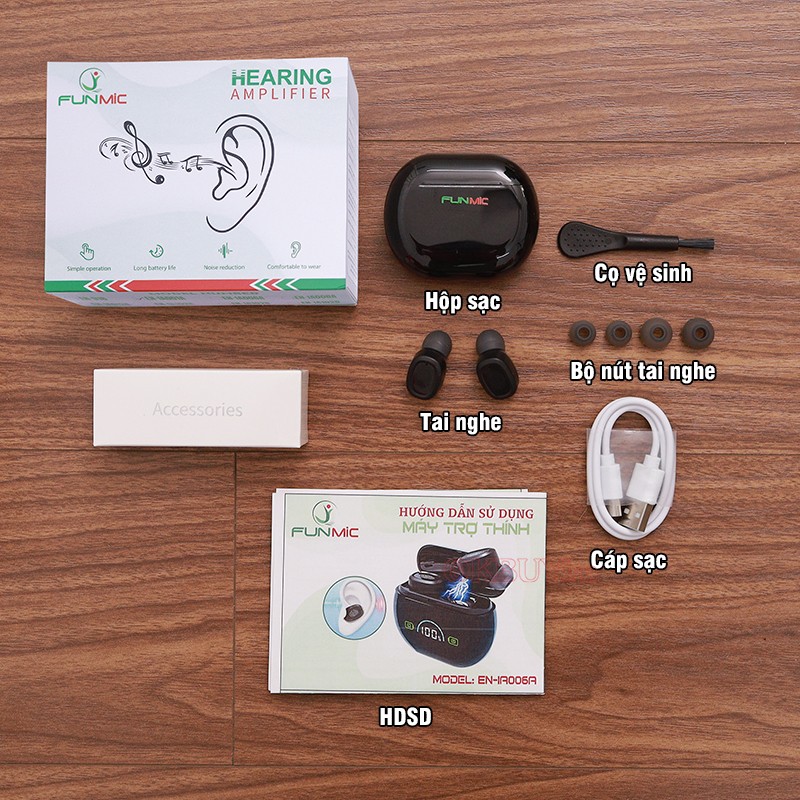 Tai nghe trợ thính không dây bộ phụ kiện FUNMIC EN-IA006A