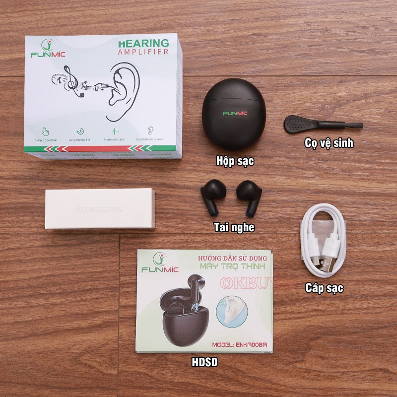 Tai nghe trợ thính không dây bộ phụ kiện FUNMIC EN-IA008A