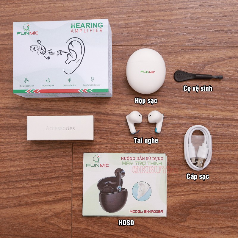 Tai nghe trợ thính không dây bộ phụ kiện FUNMIC EN-IA008A