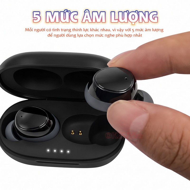 Tai nghe trợ thính FUNMIC EN-IA010A đen 5 mức âm lượng