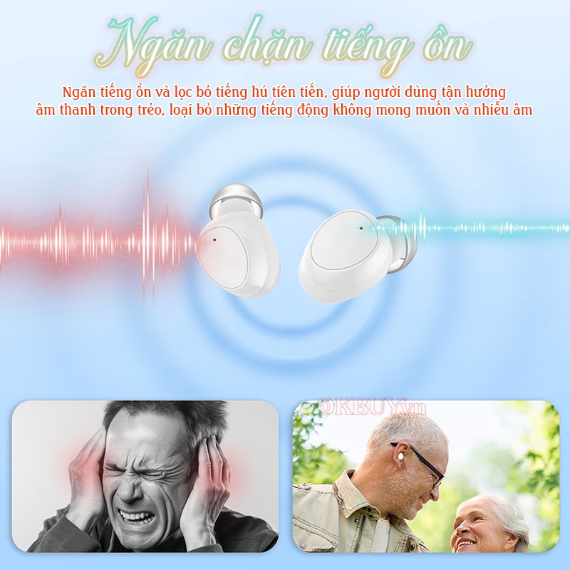 Tai nghe trợ thính không dây ngăn tiếng ồn tiếng hú FUNMIC EN-IA010A