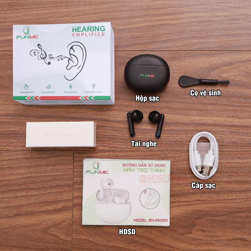 Tai nghe trợ thính không dây bộ phụ kiện FUNMIC EN-IA013