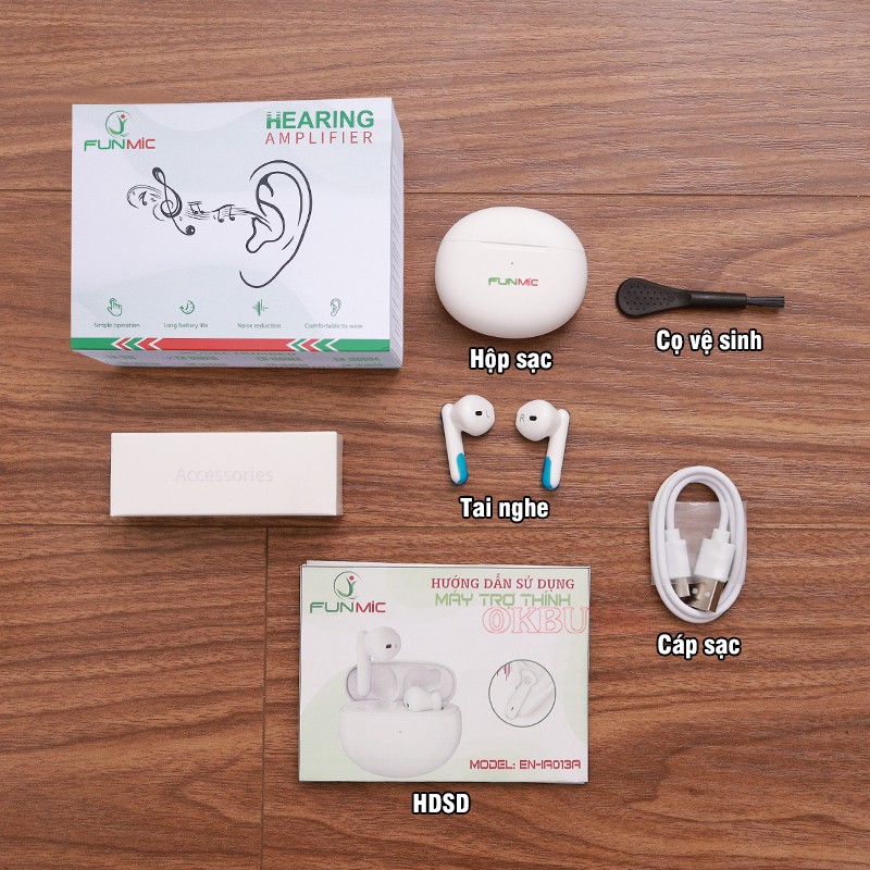 Tai nghe trợ thính không dây bộ phụ kiện FUNMIC EN-IA013