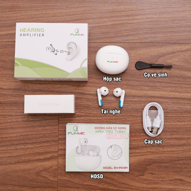 Tai nghe trợ thính không dây bộ phụ kiện FUNMIC EN-IA013