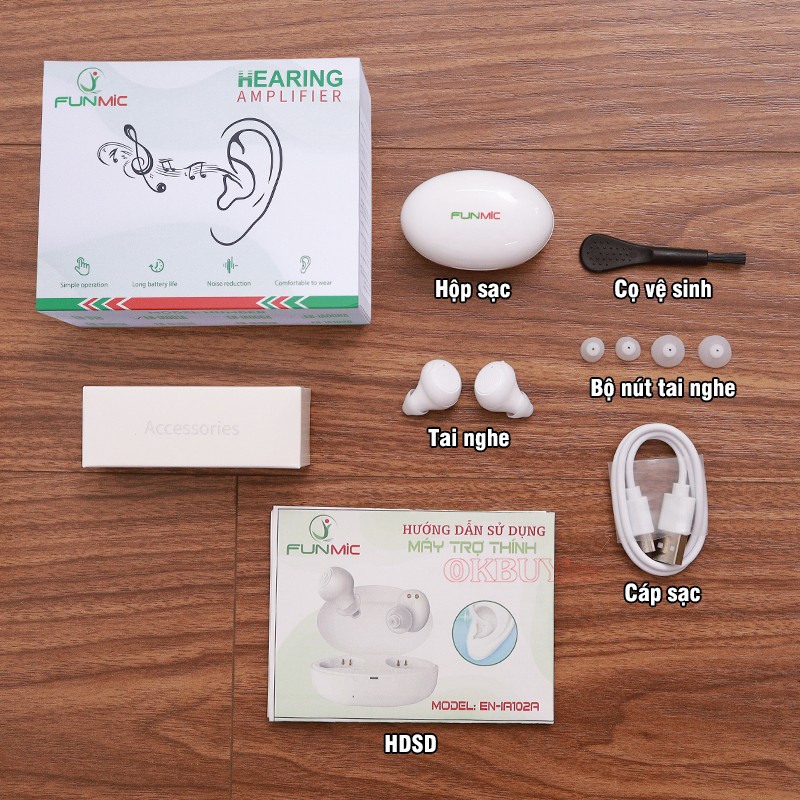 Tai nghe trợ thính không dây bộ phụ kiện FUNMIC EN-IA102A