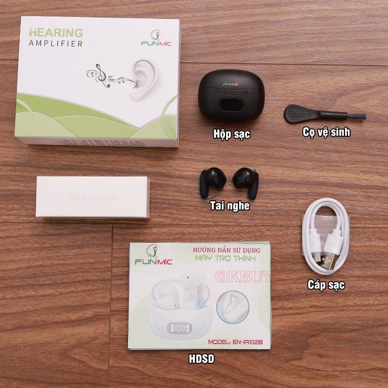 Tai nghe trợ thính không dây bộ phụ kiện FUNMIC EN-IA102B