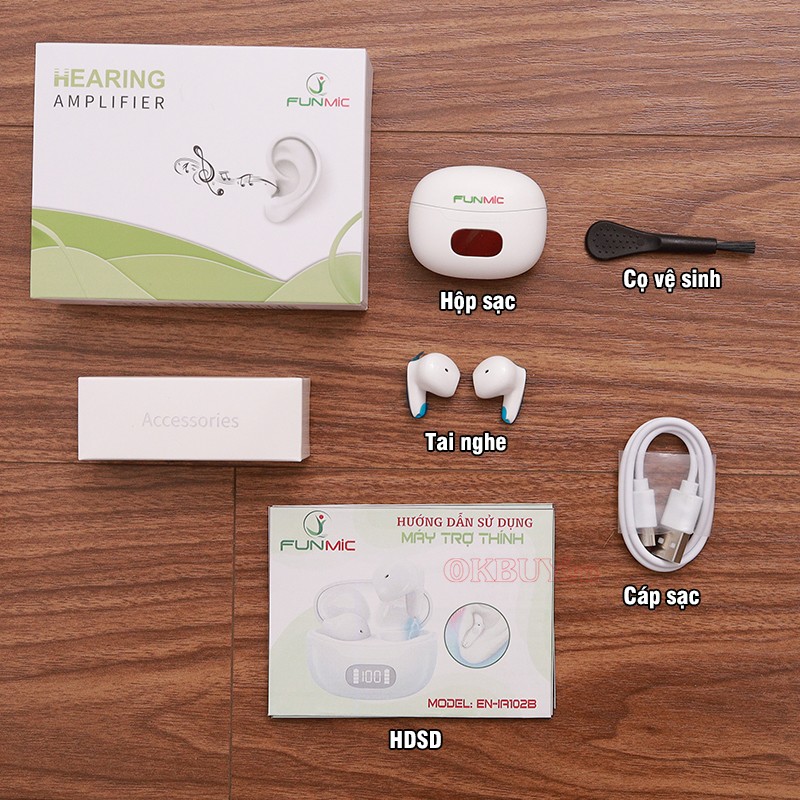 Tai nghe trợ thính không dây bộ phụ kiện FUNMIC EN-IA102B