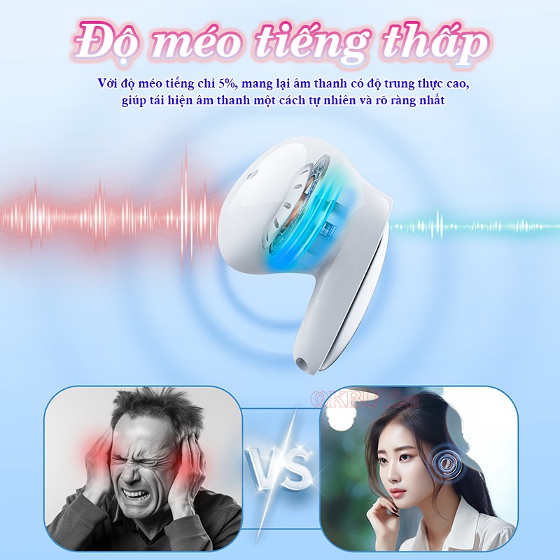 Tai nghe trợ thính không dây độ méo tiếng thấp FUNMIC EN-IA102B