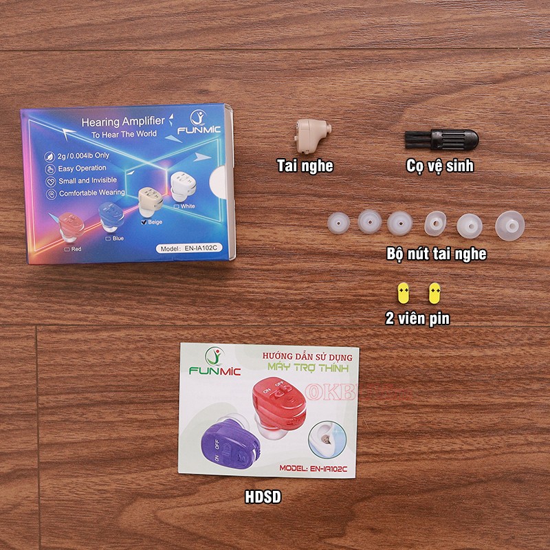 Tai nghe trợ thính không dây bộ phụ kiện FUNMIC EN-IA102C