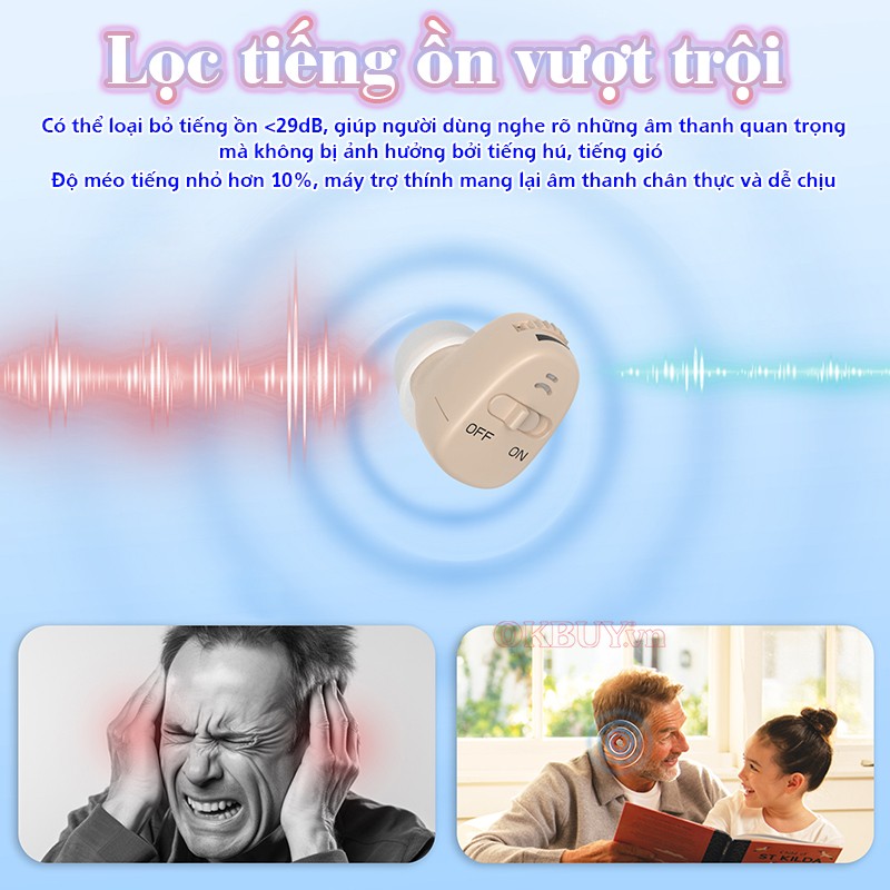 Tai nghe trợ thính không dây lọc tiếng ồn FUNMIC EN-IA102C