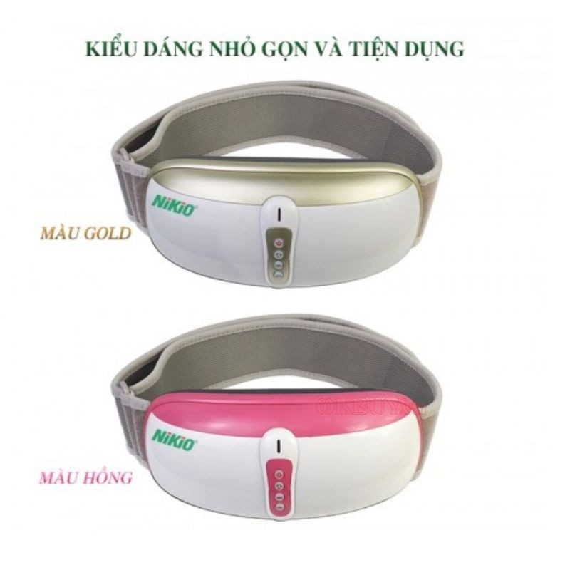 Máy massage tan mỡ bụng Nikio NK-169DC có hai màu dễ lựa chọn