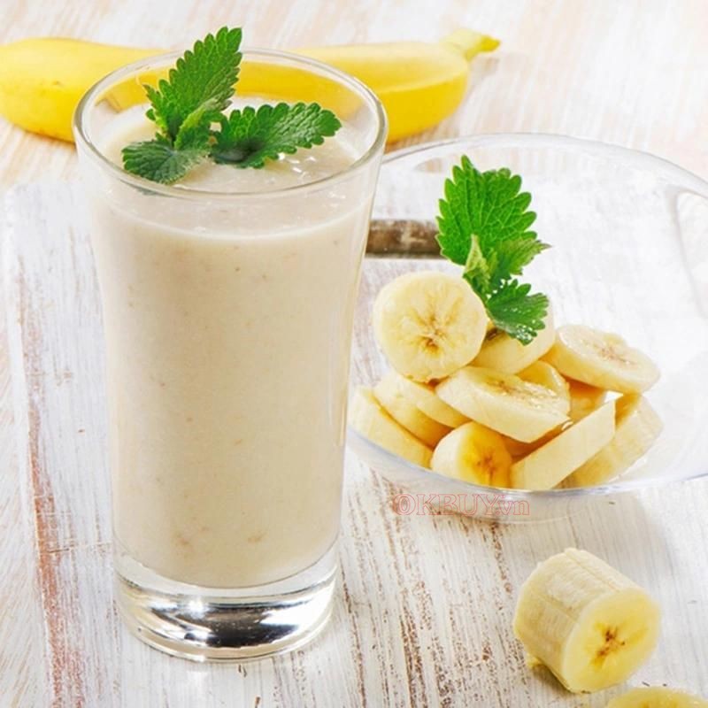 Smoothie hạt chuối dâu đầy đủ chất dinh dưỡng