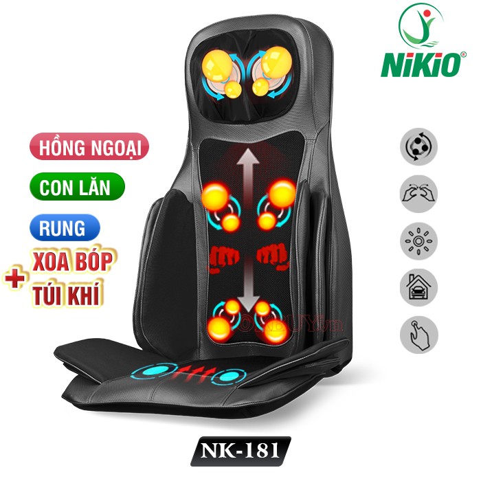 Ghế massage toàn thân cao cấp Nikio NK-181 được tích hợp đa dạng các dòng công nghệ hiện đại