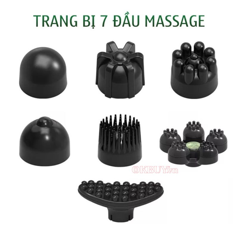 Máy massage cầm tay cá heo Nikio NK-178 trang bị 7 đầu mát xa khác nhau