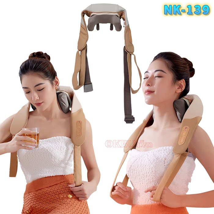  Máy mát xa lưng và cổ Nikio NK-139 với thiết kế cầm vịn trong quá trình sử dụng