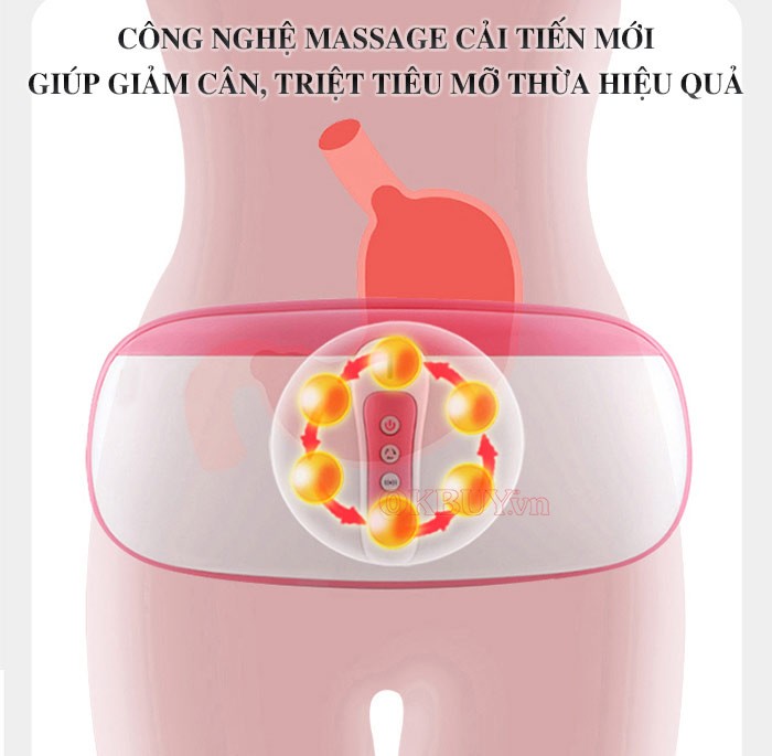 Máy massage giảm mỡ bụng giúp đốt cháy mỡ bụng bằng cách tác động trực tiếp lên các mô mỡ