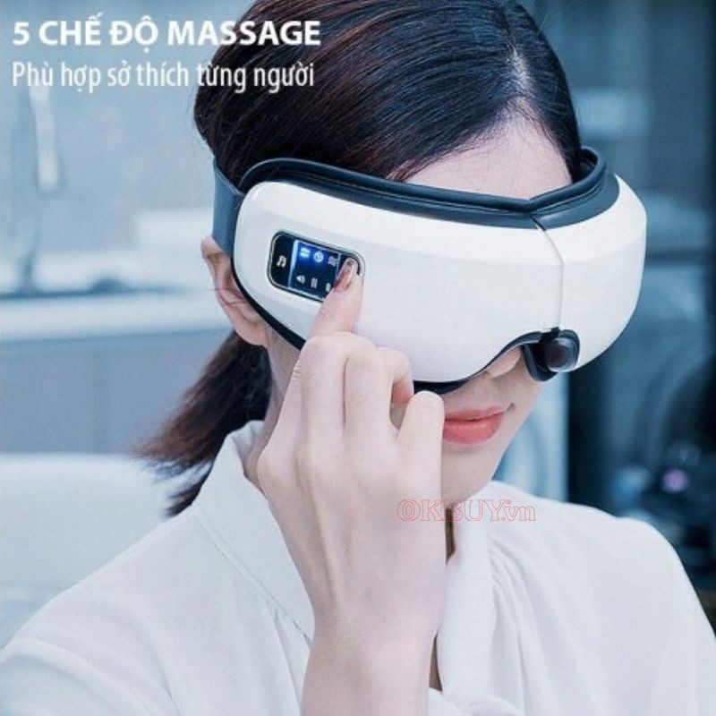 Máy massage mắt Nikio NK-116 có 5 chế độ mát xa đa dạng