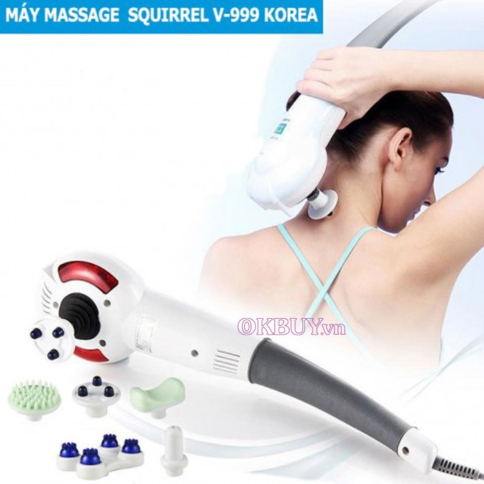 Máy massage cầm tay 7 đầu Nhập Khẩu Hàn Quốc Squirrel V-999