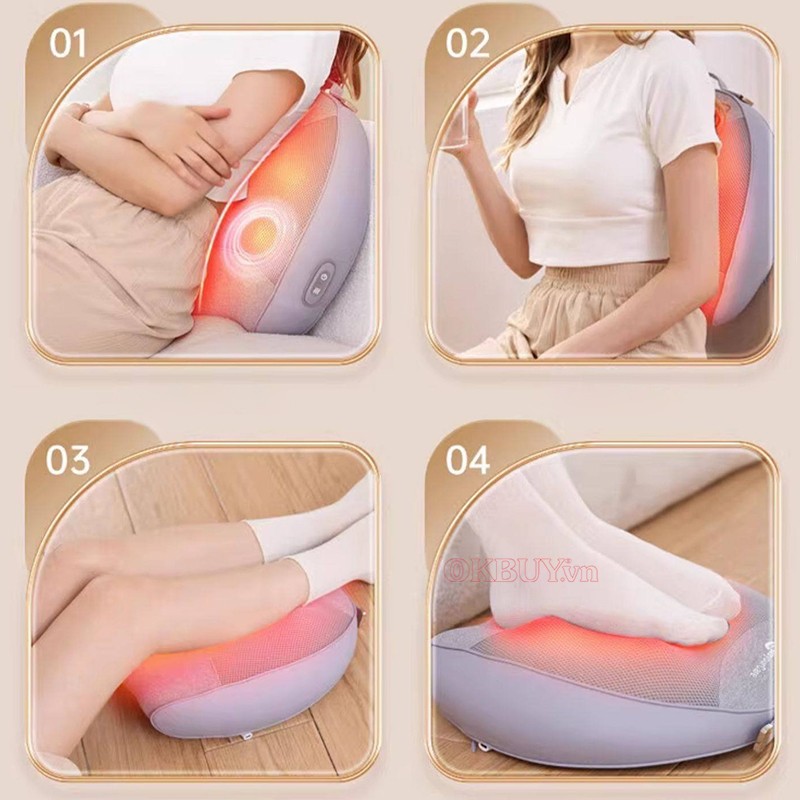 Gối massage hồng ngoại Nikio NK-137