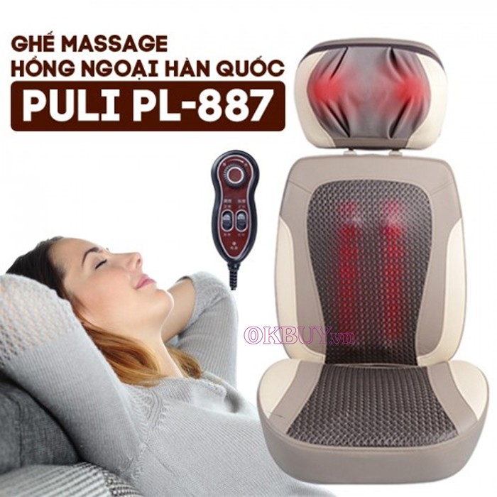 Ghế massage hồng ngoại ô tô Hàn Quốc Puli PL-887
